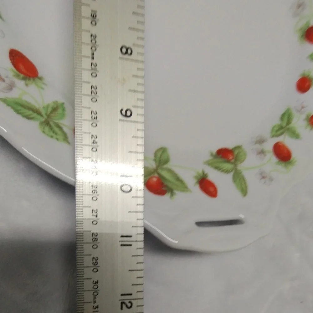 Bernardaud Limoges Fraises Strawberry Handled Cake Plate‎ French Porcelain